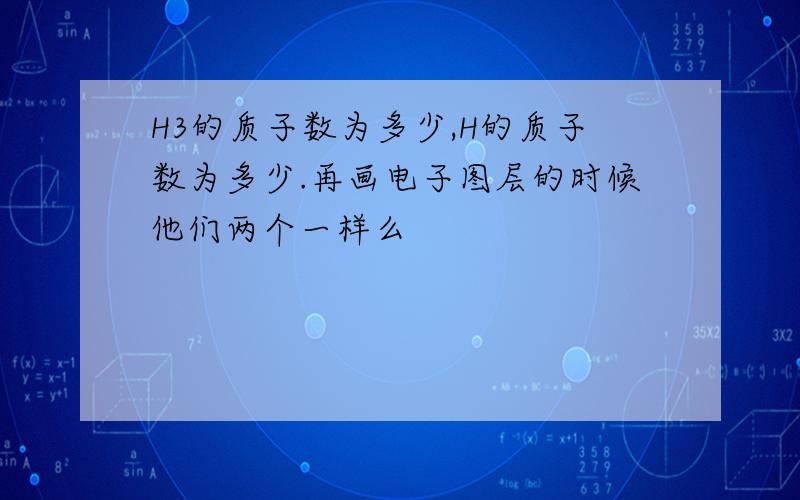 H3的质子数为多少,H的质子数为多少.再画电子图层的时候他们两个一样么