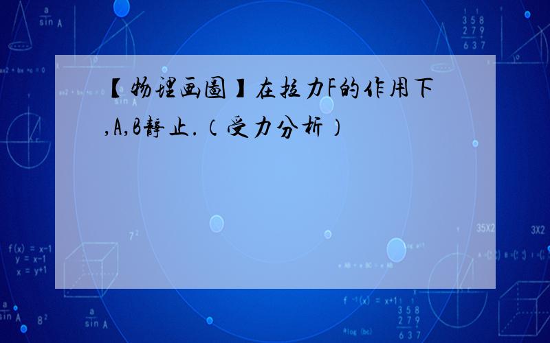 【物理画图】在拉力F的作用下,A,B静止.（受力分析）