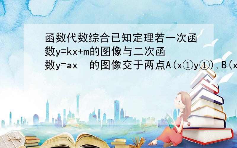 函数代数综合已知定理若一次函数y=kx+m的图像与二次函数y=ax²的图像交于两点A(x①y①),B(x②Y②),则两函数图像会围成一个封闭图形,我们称之为抛物线弓形,该抛物线弓形面积S=|a|／6|x①-x②