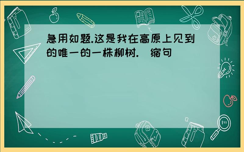 急用如题.这是我在高原上见到的唯一的一株柳树.（缩句）