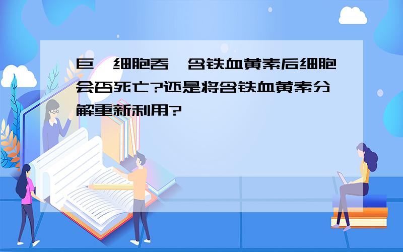 巨噬细胞吞噬含铁血黄素后细胞会否死亡?还是将含铁血黄素分解重新利用?