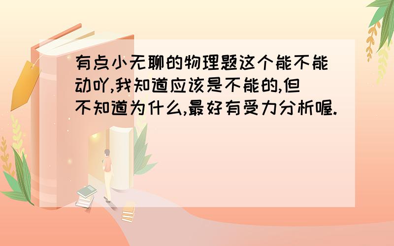 有点小无聊的物理题这个能不能动吖,我知道应该是不能的,但不知道为什么,最好有受力分析喔.