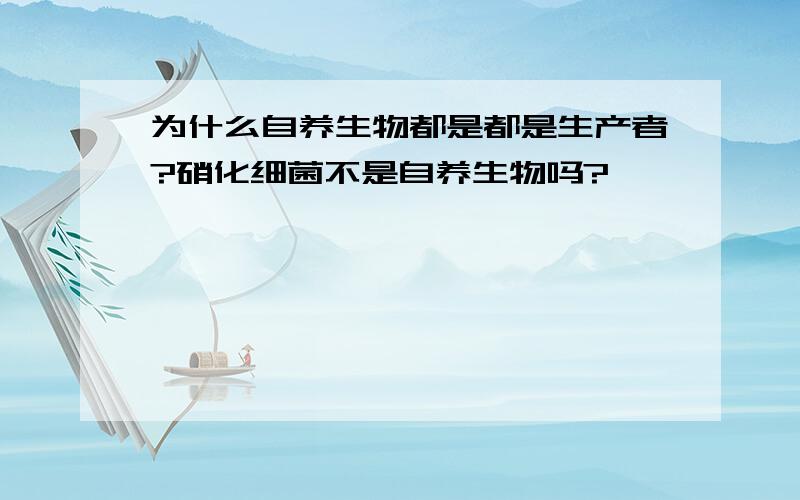 为什么自养生物都是都是生产者?硝化细菌不是自养生物吗?