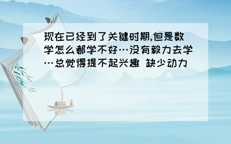 现在已经到了关键时期,但是数学怎么都学不好…没有毅力去学…总觉得提不起兴趣 缺少动力