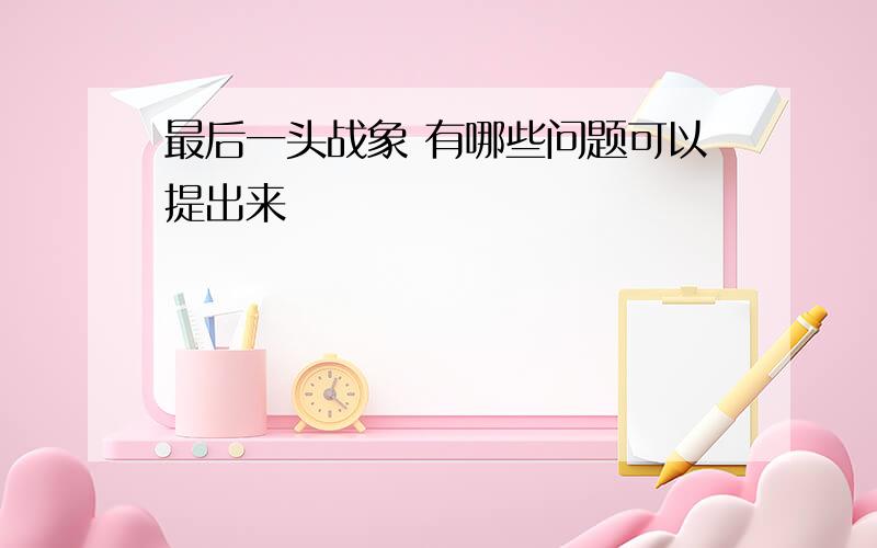 最后一头战象 有哪些问题可以提出来