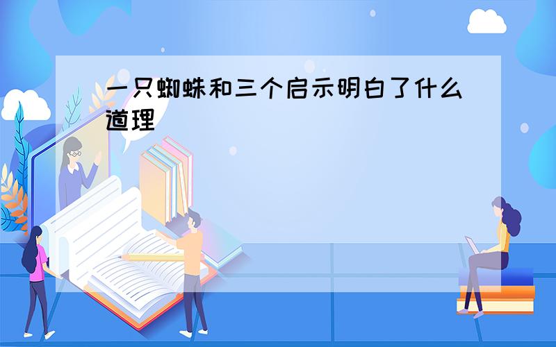 一只蜘蛛和三个启示明白了什么道理