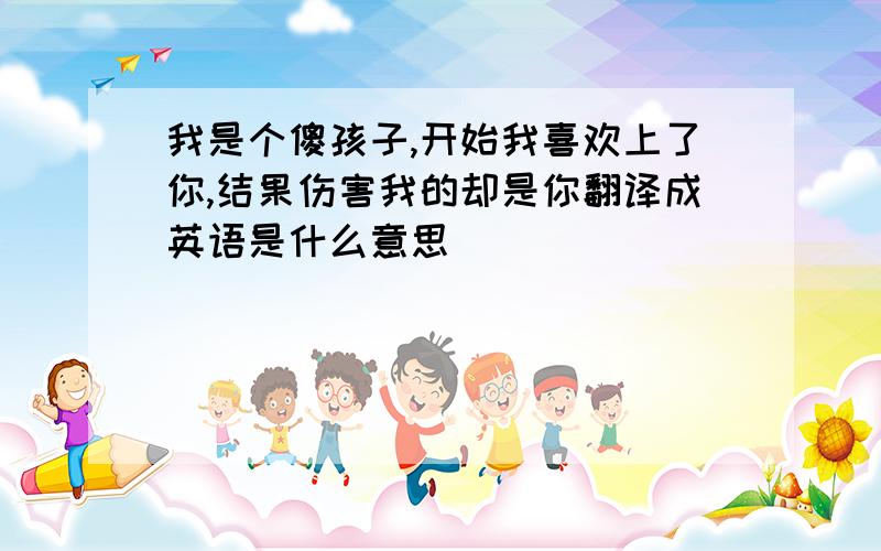 我是个傻孩子,开始我喜欢上了你,结果伤害我的却是你翻译成英语是什么意思