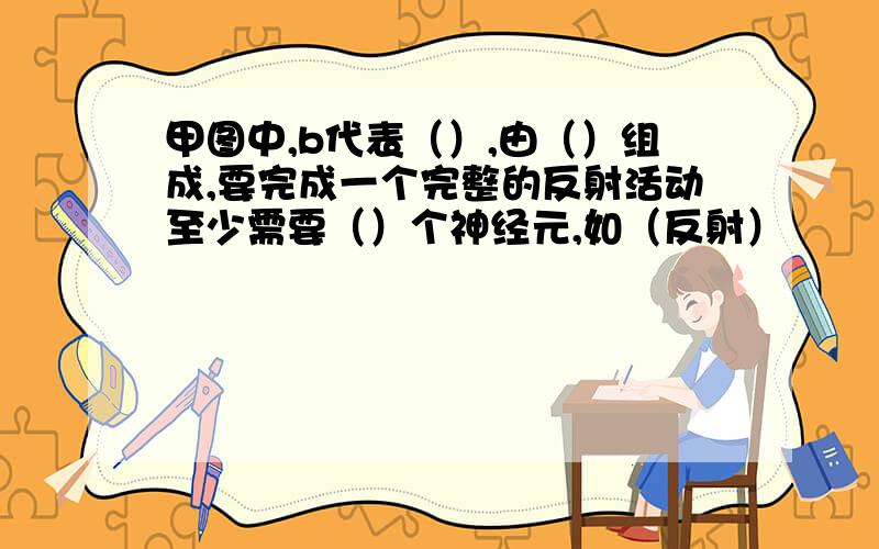 甲图中,b代表（）,由（）组成,要完成一个完整的反射活动至少需要（）个神经元,如（反射）