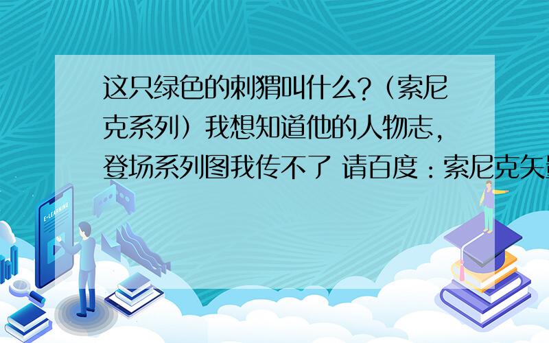 这只绿色的刺猬叫什么?（索尼克系列）我想知道他的人物志,登场系列图我传不了 请百度：索尼克矢量图 目前只知道他叫MANIC（麦尼克?）