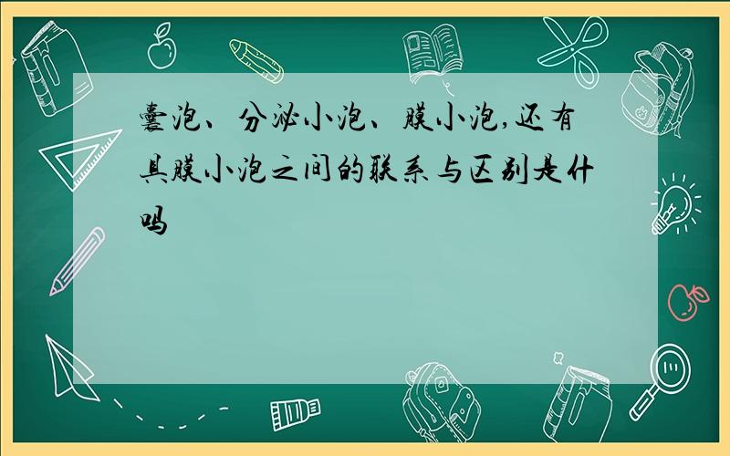 囊泡、分泌小泡、膜小泡,还有具膜小泡之间的联系与区别是什吗