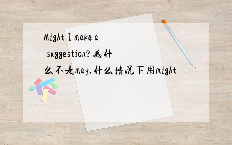 Might I make a suggestion?为什么不是may,什么情况下用might