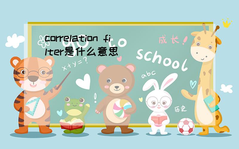 correlation filter是什么意思