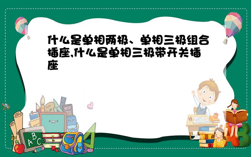 什么是单相两极、单相三极组合插座,什么是单相三极带开关插座