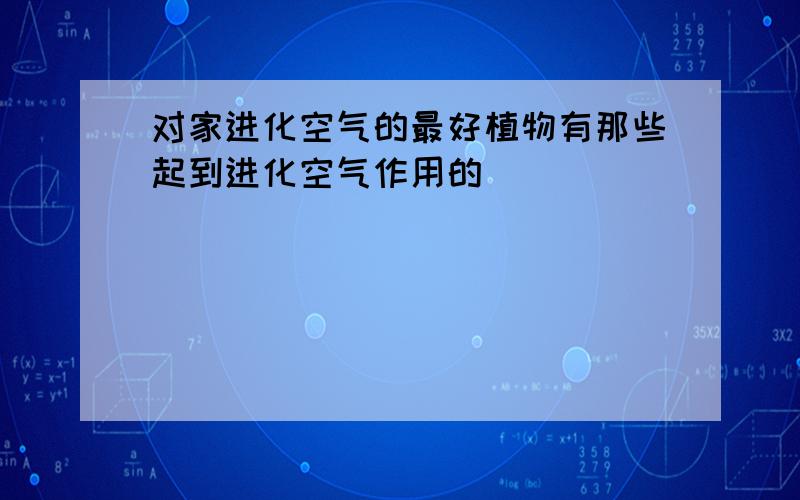 对家进化空气的最好植物有那些起到进化空气作用的