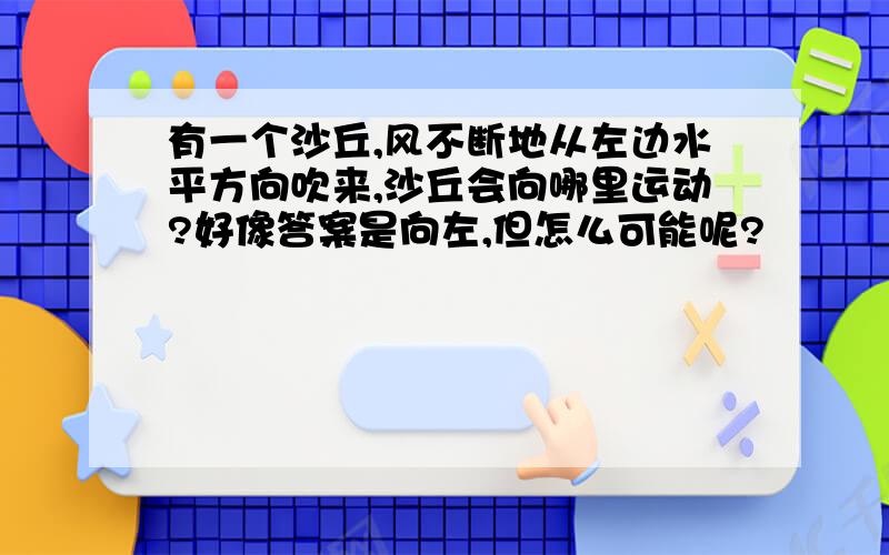 有一个沙丘,风不断地从左边水平方向吹来,沙丘会向哪里运动?好像答案是向左,但怎么可能呢?