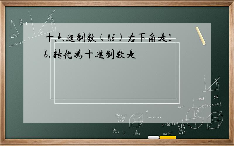 十六进制数(A5)右下角是16.转化为十进制数是