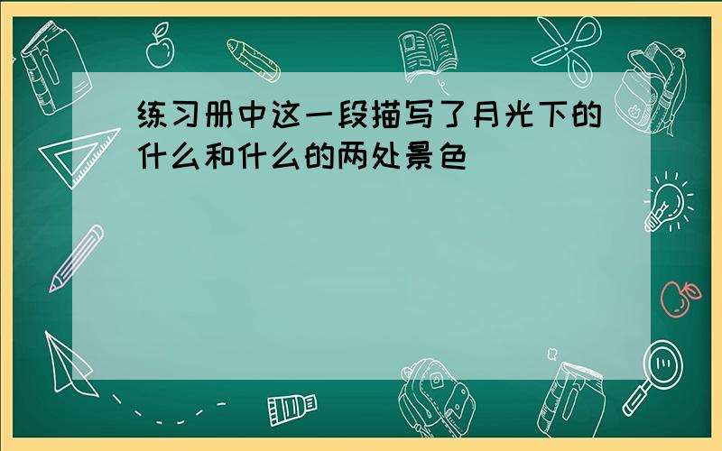 练习册中这一段描写了月光下的什么和什么的两处景色