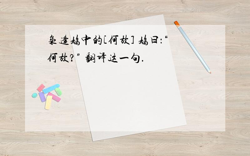 枭逢鸠中的[何故] 鸠曰：“何故?” 翻译这一句.