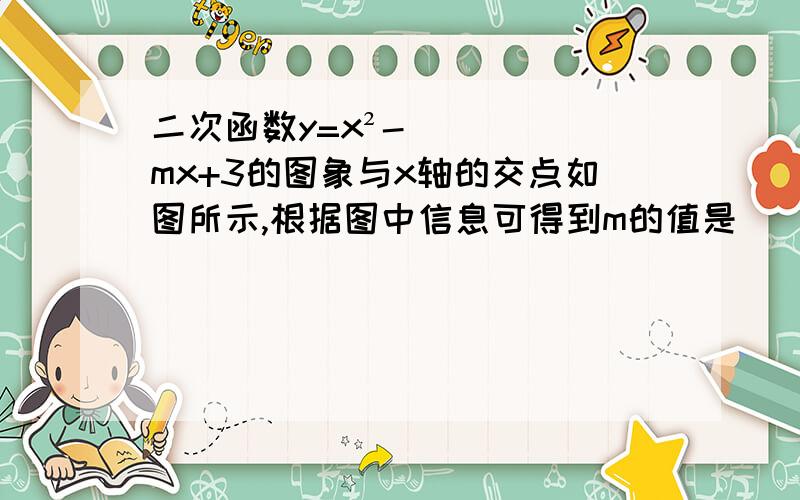 二次函数y=x²-mx+3的图象与x轴的交点如图所示,根据图中信息可得到m的值是（ ）．