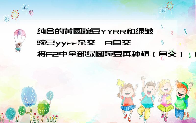 纯合的黄圆豌豆YYRR和绿皱豌豆yyrr杂交,F1自交,将F2中全部绿圆豌豆再种植（自交）,F3中纯合的绿圆豌豆占F3的（ ）