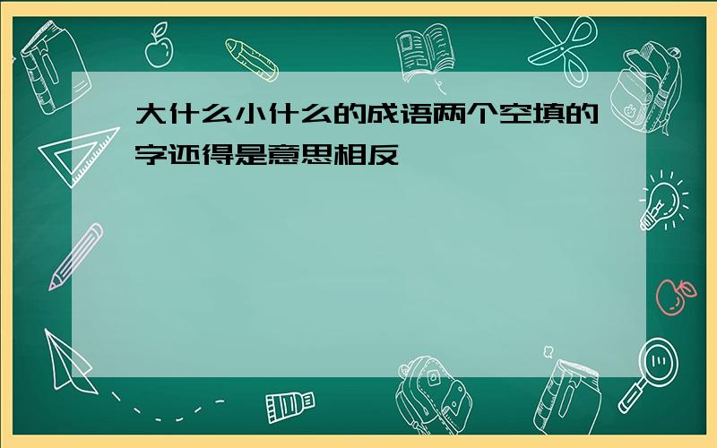 大什么小什么的成语两个空填的字还得是意思相反