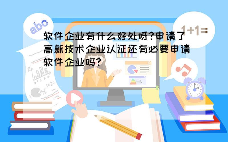 软件企业有什么好处呀?申请了高新技术企业认证还有必要申请软件企业吗?