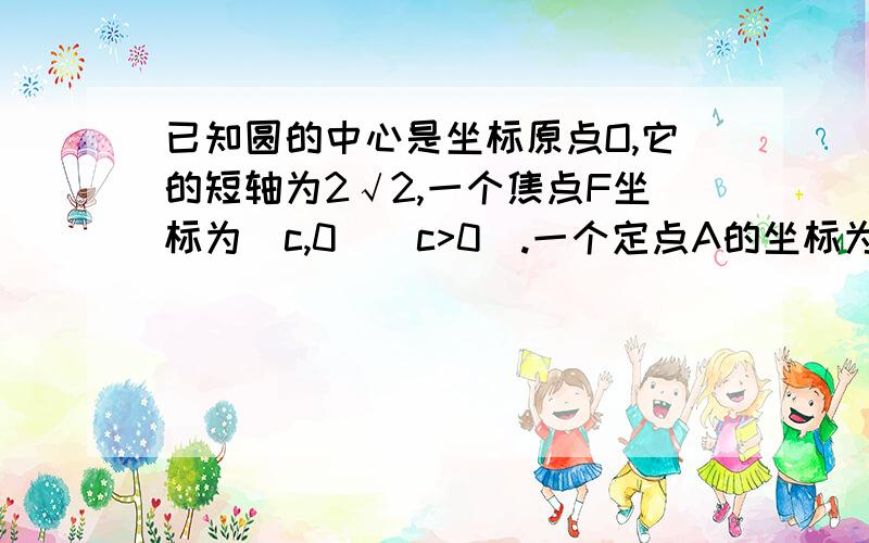 已知圆的中心是坐标原点O,它的短轴为2√2,一个焦点F坐标为(c,0)(c>0).一个定点A的坐标为[(10/c)-c,0]且向量OF等于两倍的向量FA,过点A的直线与椭圆相交于两点P、Q.（1）求椭圆的轨迹方程及离心率