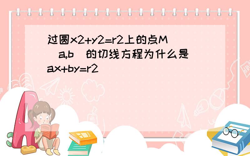 过圆x2+y2=r2上的点M(a,b)的切线方程为什么是ax+by=r2