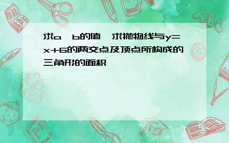 求a,b的值,求抛物线与y=x+6的两交点及顶点所构成的三角形的面积