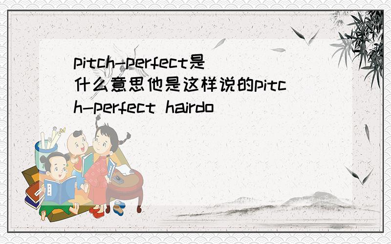 pitch-perfect是什么意思他是这样说的pitch-perfect hairdo