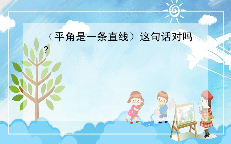 （平角是一条直线）这句话对吗?