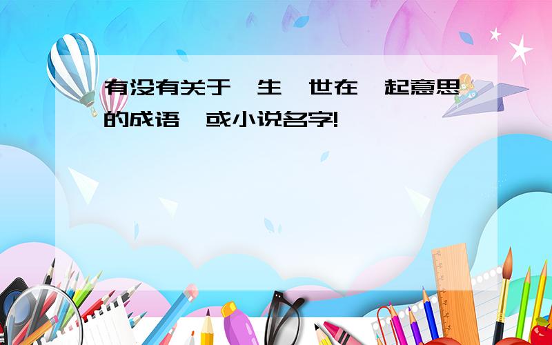 有没有关于一生一世在一起意思的成语,或小说名字!