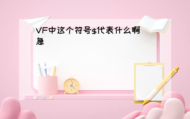 VF中这个符号$代表什么啊 急