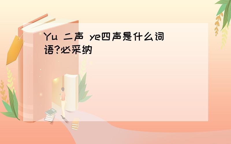 Yu 二声 ye四声是什么词语?必采纳