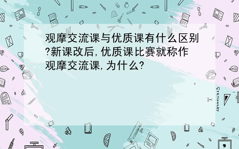 观摩交流课与优质课有什么区别?新课改后,优质课比赛就称作观摩交流课,为什么?