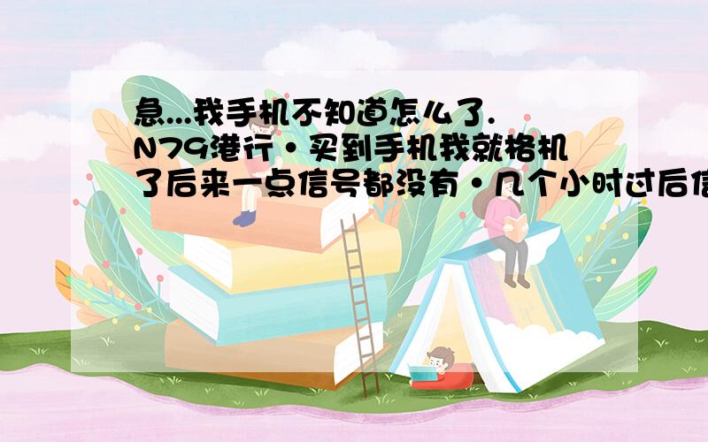 急...我手机不知道怎么了.N79港行·买到手机我就格机了后来一点信号都没有·几个小时过后信号来了·用了几天又没信号了.以为电话卡不行·换了几张还是没信号·也格机几次了.现在已经是第