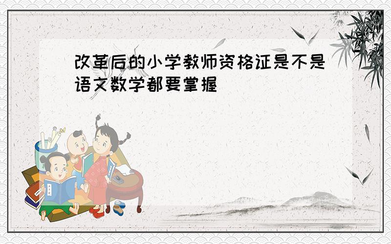 改革后的小学教师资格证是不是语文数学都要掌握