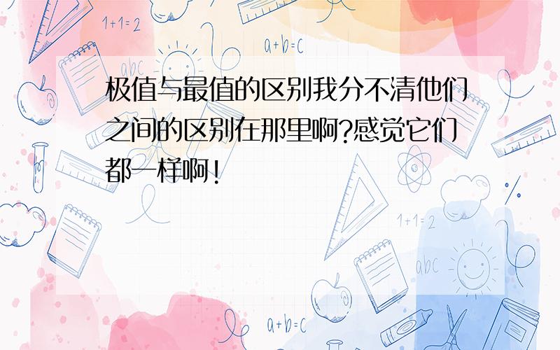 极值与最值的区别我分不清他们之间的区别在那里啊?感觉它们都一样啊!