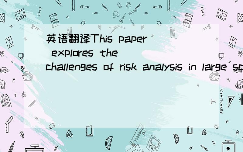 英语翻译This paper explores the challenges of risk analysis in large scale programs and presents a case study in a Greek Operational Program of the Community Support Framework (CSF) III,co-funded by EU.A Risk Breakdown Structure for large scale p