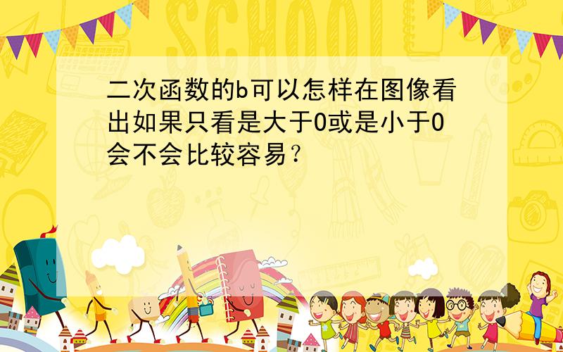 二次函数的b可以怎样在图像看出如果只看是大于O或是小于O会不会比较容易？