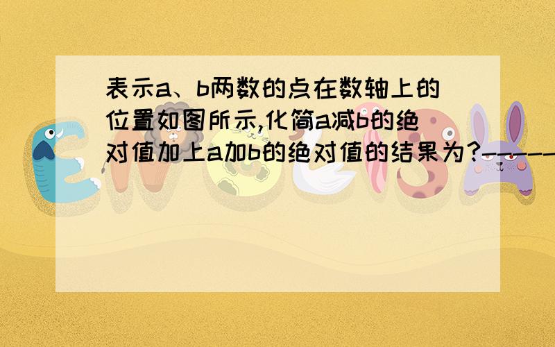 表示a、b两数的点在数轴上的位置如图所示,化简a减b的绝对值加上a加b的绝对值的结果为?--------------------------a 0 b