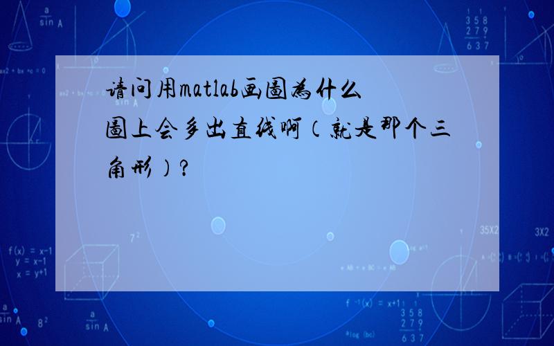 请问用matlab画图为什么图上会多出直线啊（就是那个三角形）?