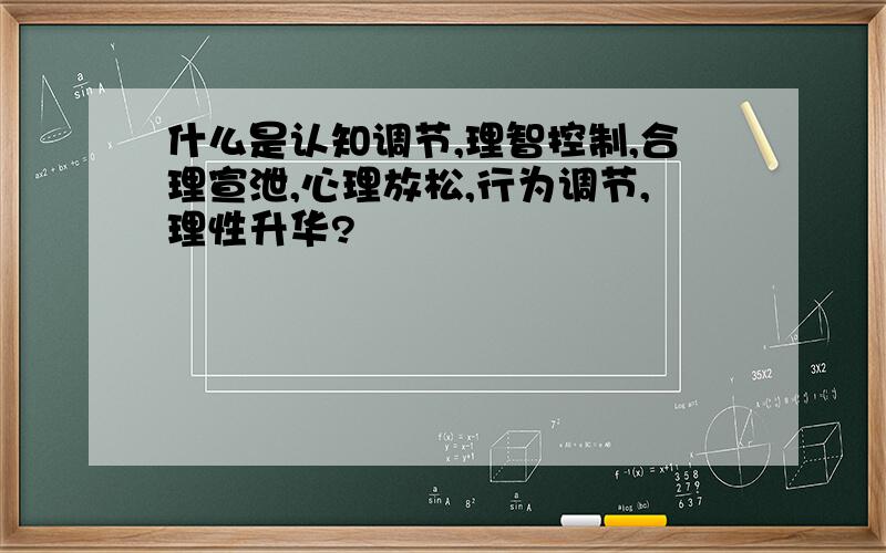 什么是认知调节,理智控制,合理宣泄,心理放松,行为调节,理性升华?