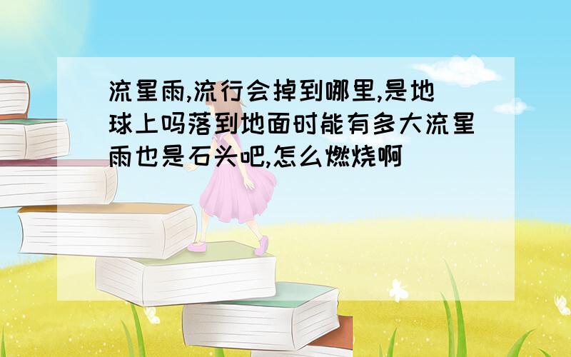 流星雨,流行会掉到哪里,是地球上吗落到地面时能有多大流星雨也是石头吧,怎么燃烧啊