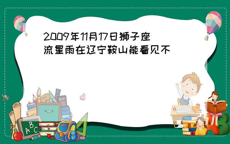 2009年11月17日狮子座流星雨在辽宁鞍山能看见不