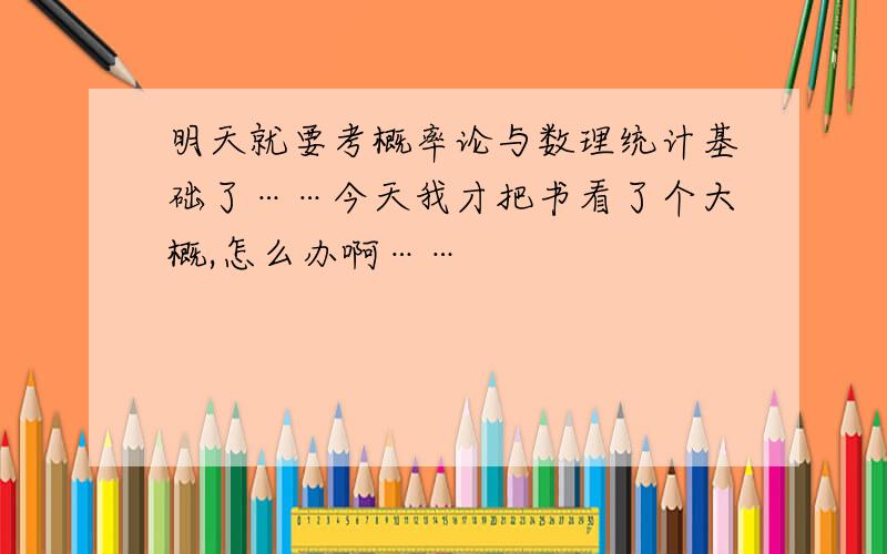 明天就要考概率论与数理统计基础了……今天我才把书看了个大概,怎么办啊……