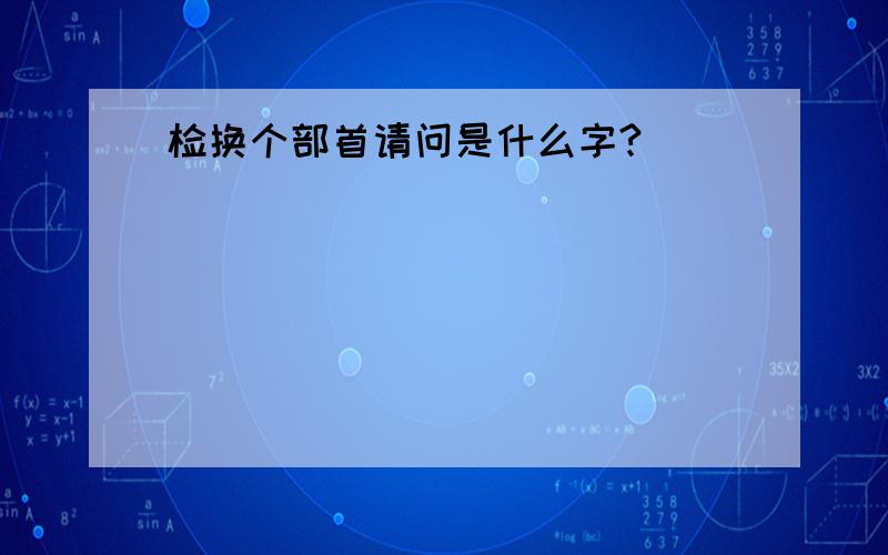 检换个部首请问是什么字?