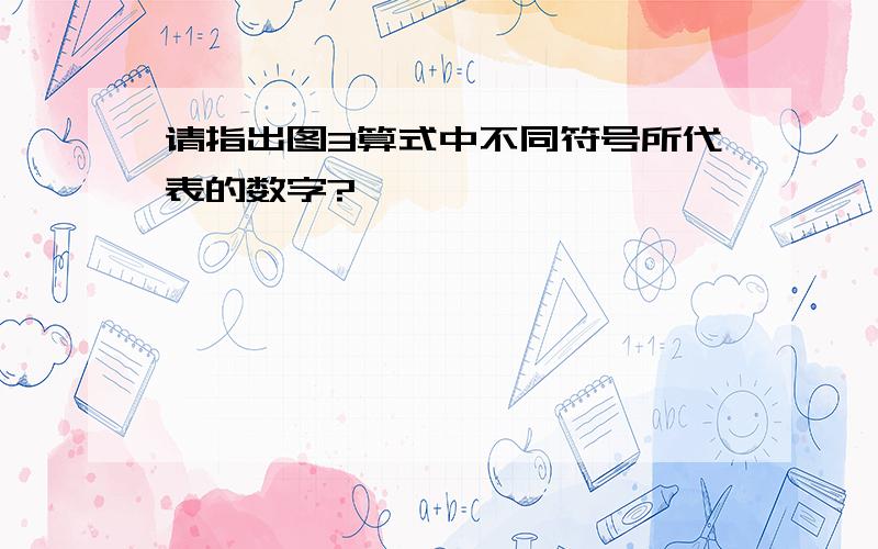 请指出图3算式中不同符号所代表的数字?