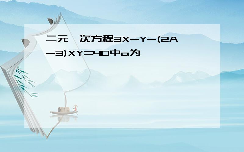 二元一次方程3X-Y-(2A-3)XY=40中a为——