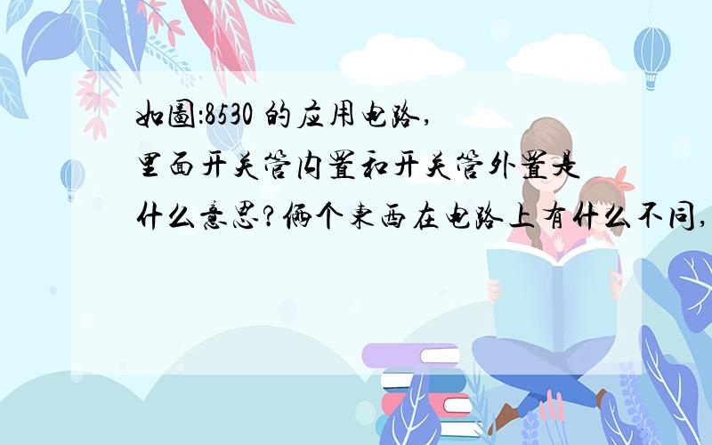 如图：8530 的应用电路,里面开关管内置和开关管外置是什么意思?俩个东西在电路上有什么不同,